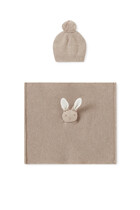 Kids Beanie Hat & Rabbit Comforter Set